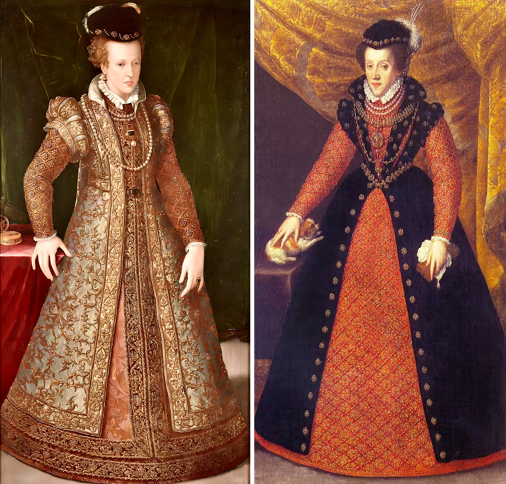 Слева - портрет Иоганны Австрийской, Джованни Бицелли, 1550-60 (с) из коллекции Музея истории искусств (Вена). Справа - портрет её сестры Барбары Австрийской, неизв. художник, 1550-60 (с) из частной коллекции
