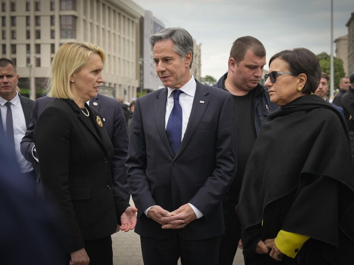    Госсекретарь США Энтони Блинкен в Киеве© AP Photo / Efrem Lukatsky