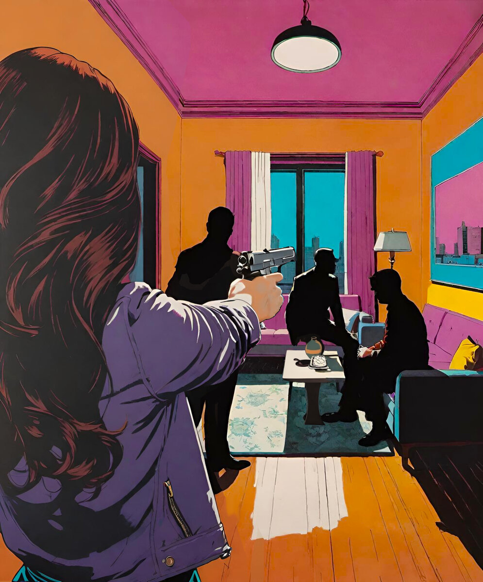 На мушке. Иллюстрация создана с помощью нейросети DreamAI и программы Photoshop.