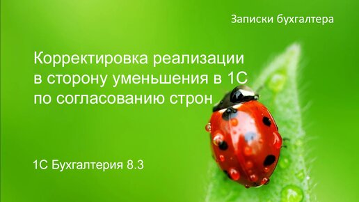 Корректировка реализации по согласованию сторон в сторону уменьшения в 1С