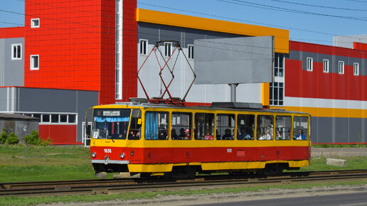 Трамвай Tatra T6B5SU-1036. Покатушки по Барнаулу.