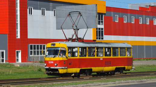 Трамвай Tatra T3SU-3286. Покатушки по Барнаулу.