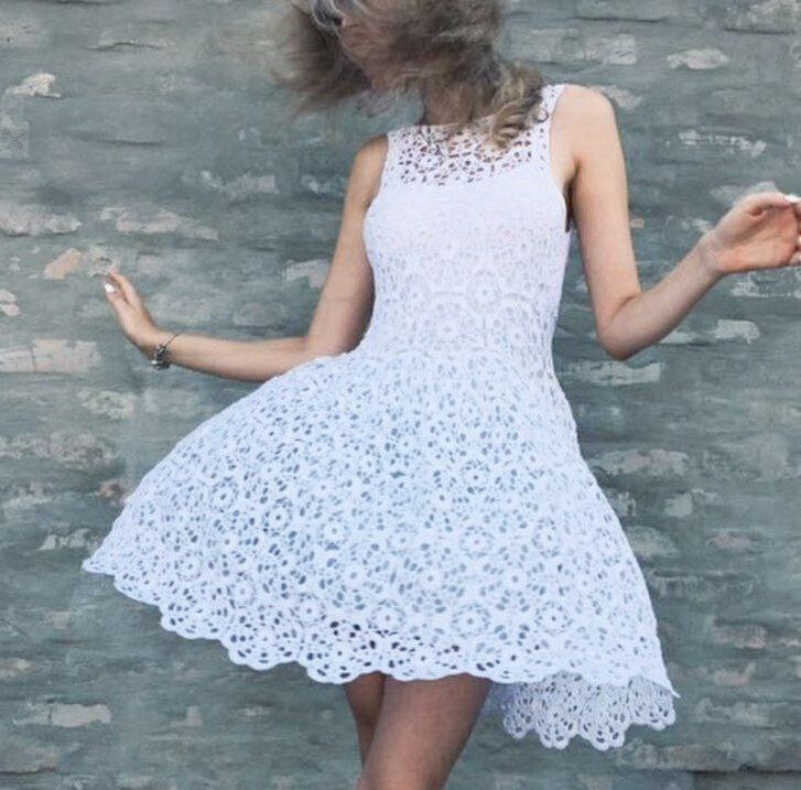 Сарафан Белый ажурный сарафан летом - это верх стиля. крючок. Мотивы