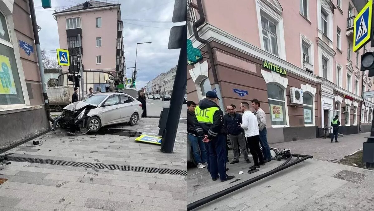 На перекрестке улиц Ленина и Хохрякова пермяк выехал на красный и врезался  в дом | Properm.ru | Дзен