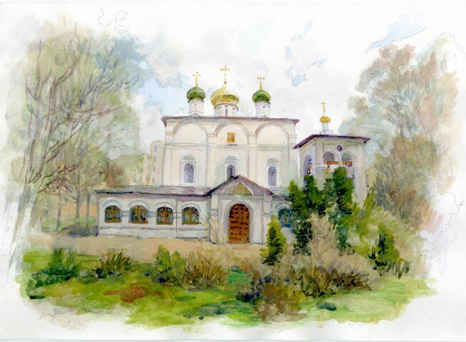 Пасхальная открытка 2010 г., акварель.