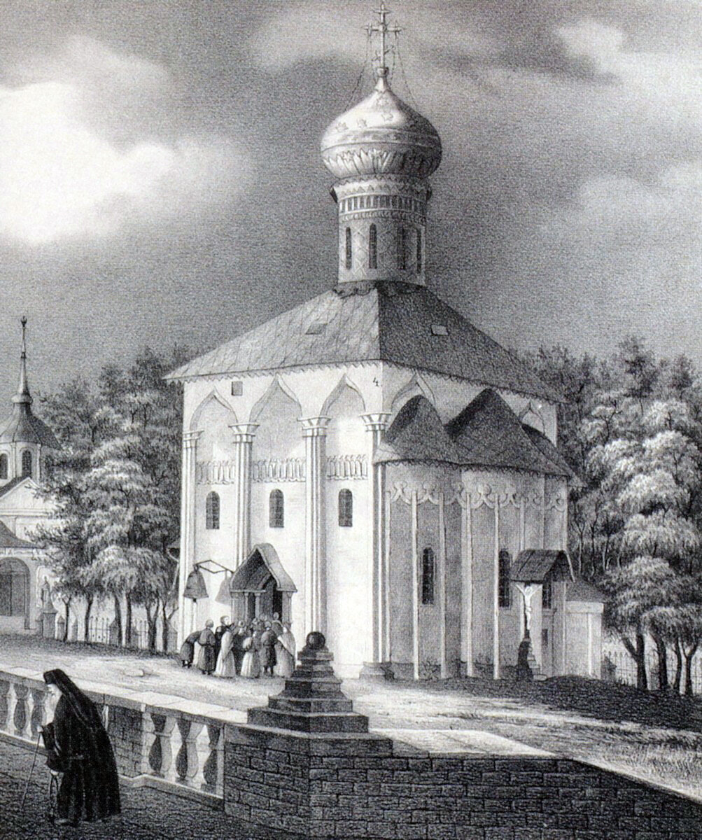 Духовская церковь 1859 г. Фрагмент литографии. Фото из открытых источников.