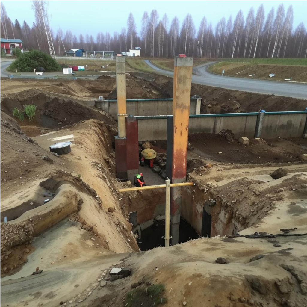 Разметка фундамента, разбивка свай в Любани Ленинградской области 