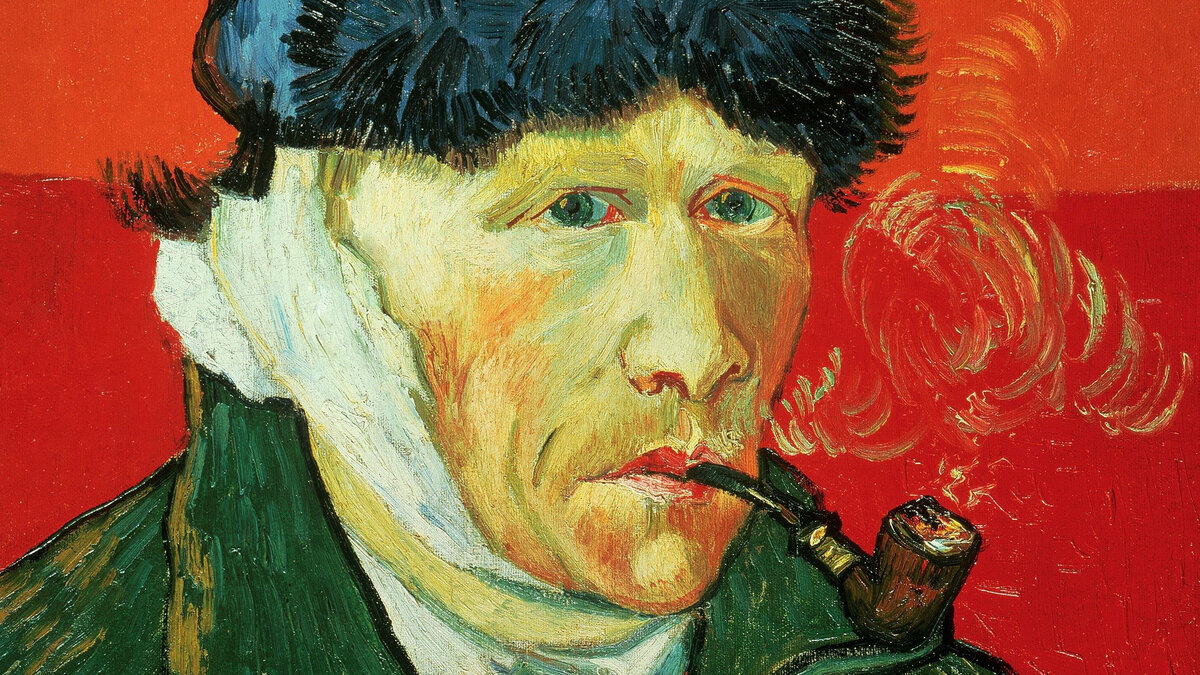 Винсент Ван Гог – Автопортрет с перевязанным ухом и трубкой, 1889 г. (фрагмент) 