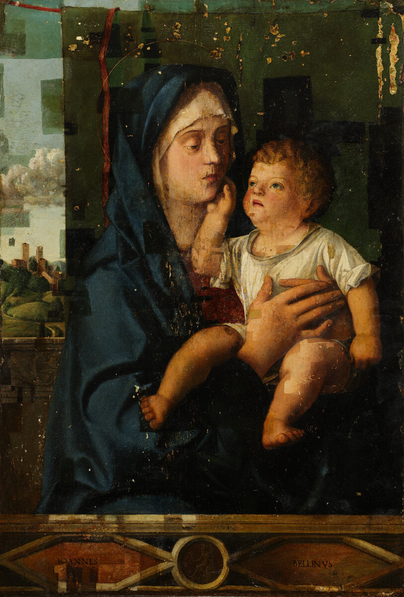 Джованни Беллини «Мадонна с младенцем». В процессе реставрации © Государственный Эрмитаж, 2024