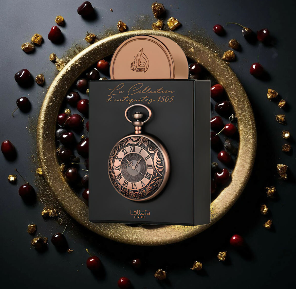 группа: фужерные, фруктовые верхние ноты: черная вишня, шафран
средние ноты: олибанум, османтус, амирис
базовые ноты: нагармота, гваяк, бальзамические ноты, стиракс
выпущен в 2023 году