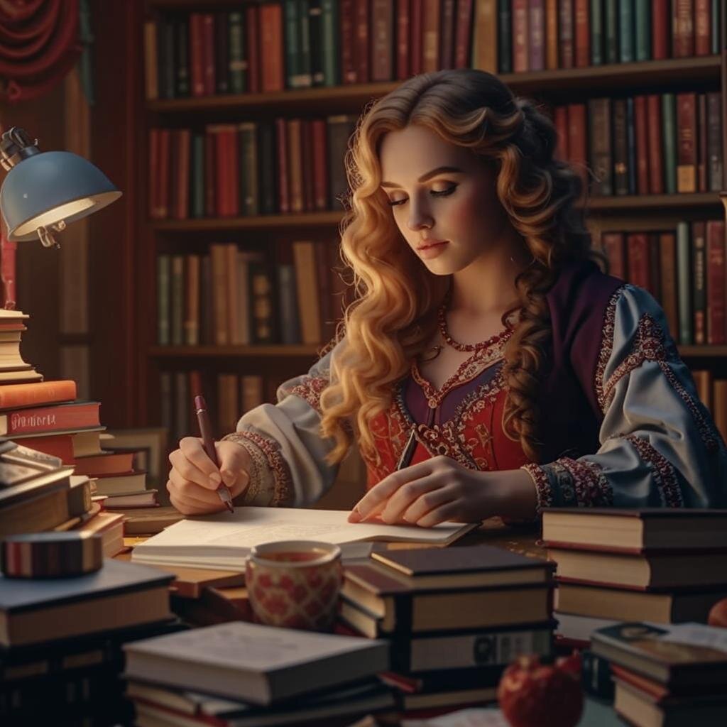 Я предпочитаю оставаться загадкой для своих читателей. Потому попросила нейросеть нарисовать "добрую писательницу Варвару"... Ну как вам? По-моему, похожа! :)