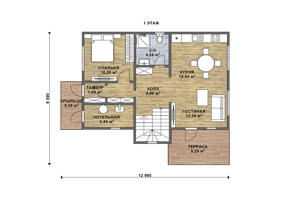 Планировка проекта дома "Традиция"