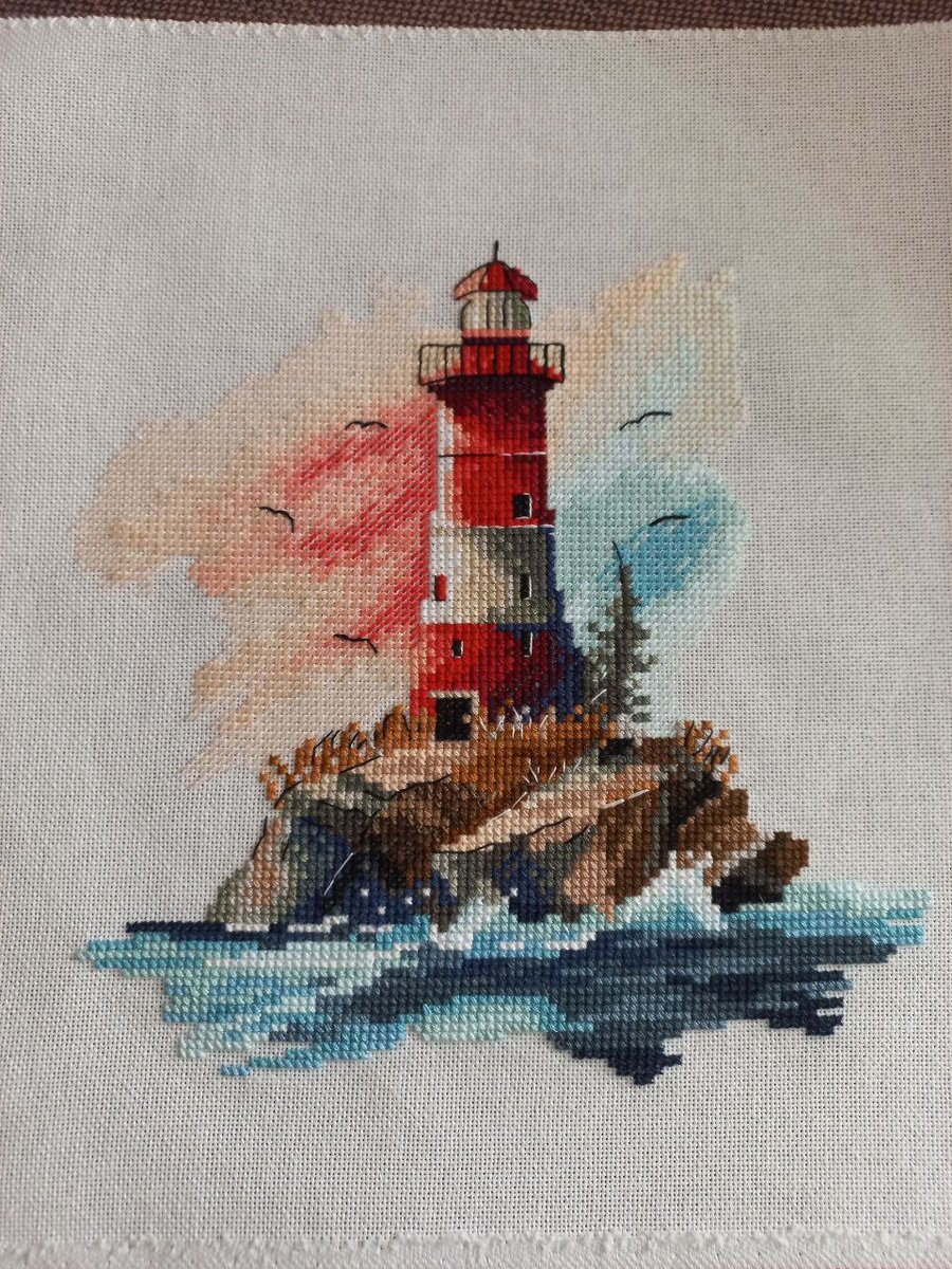 Маяк по схеме Евгении Виноградовой. Набор "Мир вышивки"