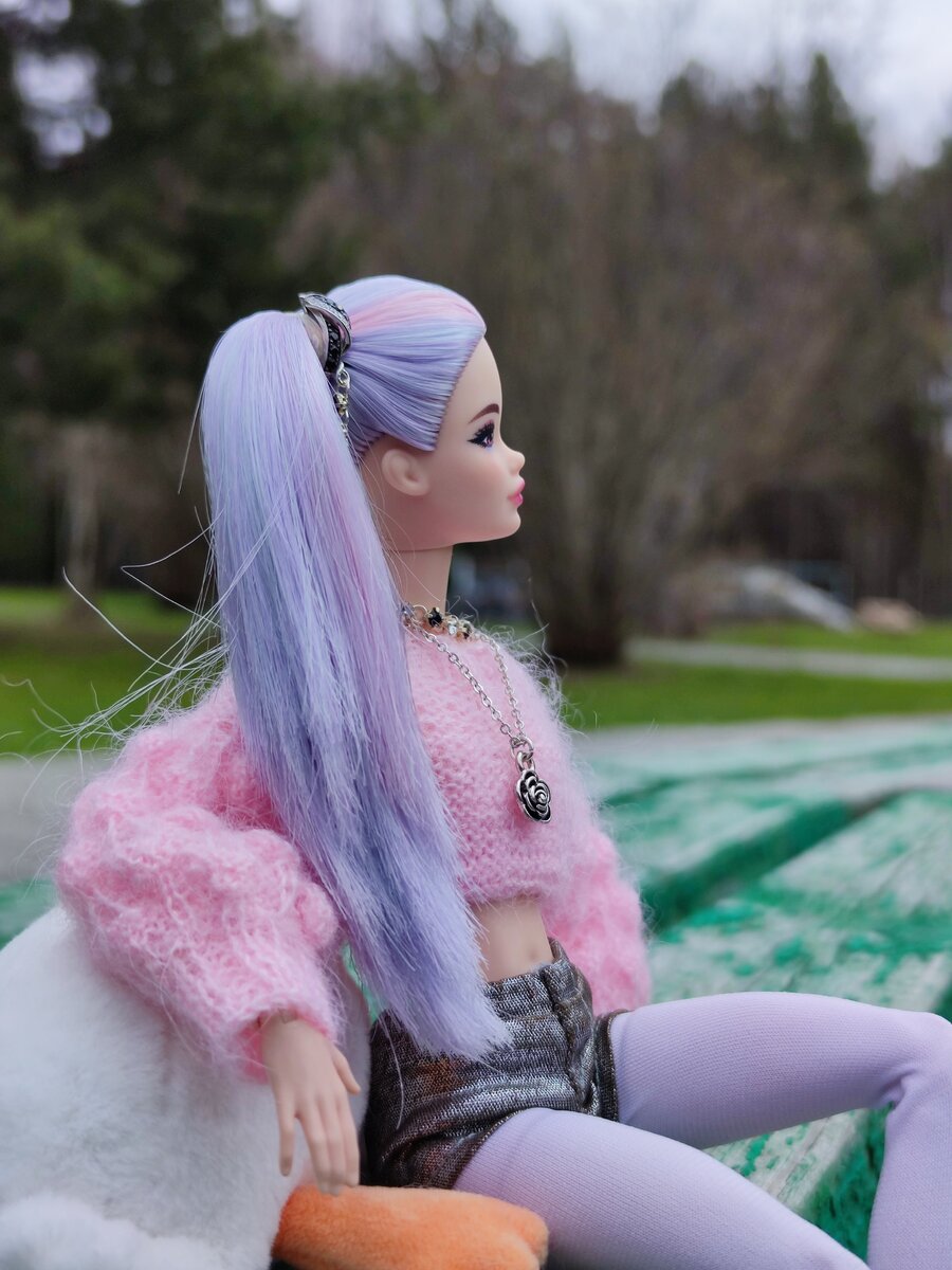 Barbie сиреневая русалочка Одиль, гибрид на теле Made To Move (MTM)