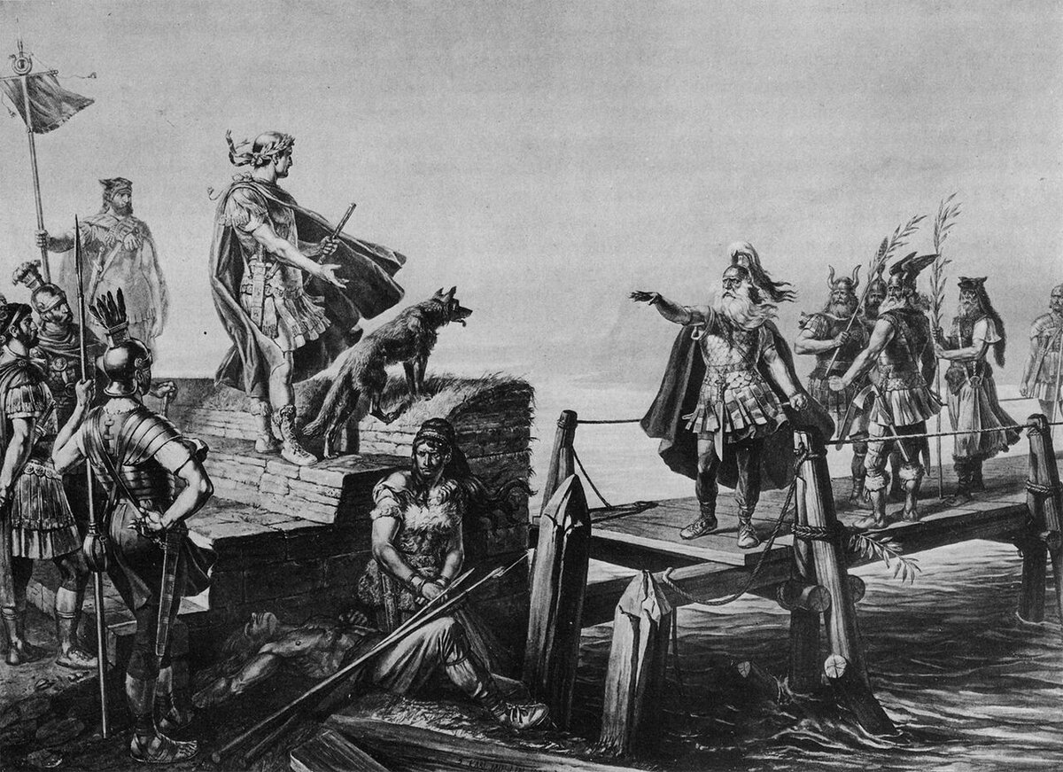 Переговоры Цезаря и Дивикона после битвы на Араре 