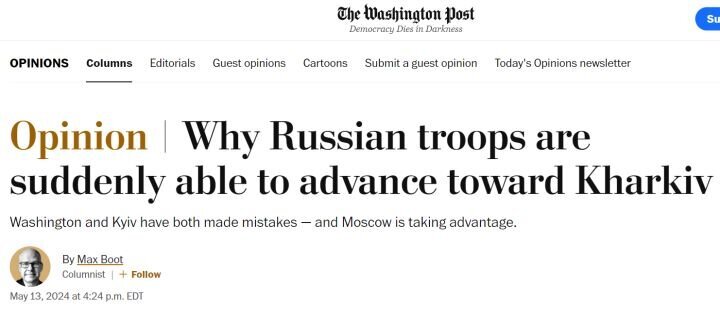 Скриншот статьи с сайта washingtonpost.com.