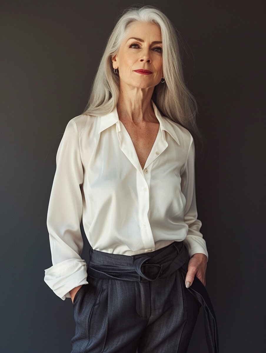 Блузки и рубашки из натуральных тканей, таких как шелк, хлопок или лен, станут отличным дополнением к любому образу. 