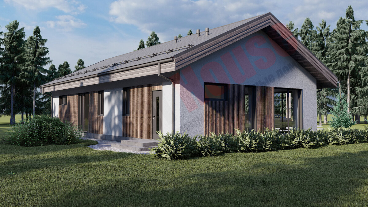 Одноэтажный дом с 3 спальнями