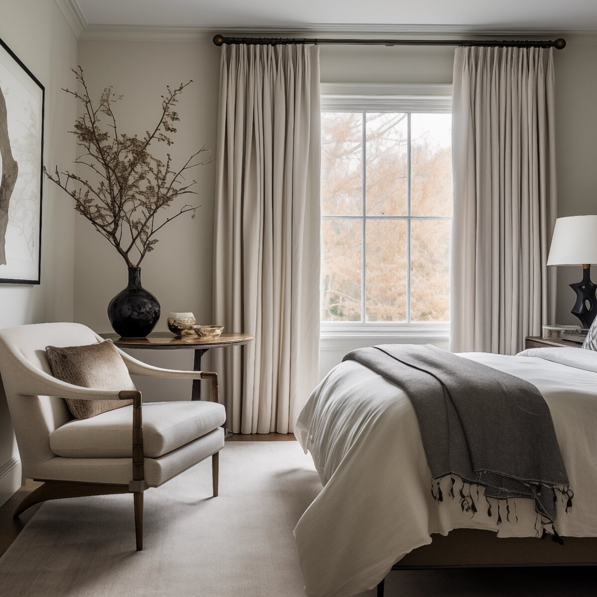 Светлая спальня, дизайн Наиля Зайдуллина