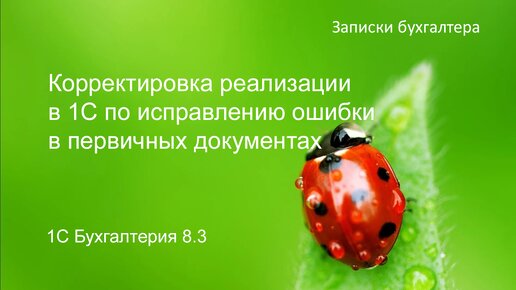 Корректировка реализации прошлого периода в сторону уменьшения по исправлению ошибки в первичных документах в 1С