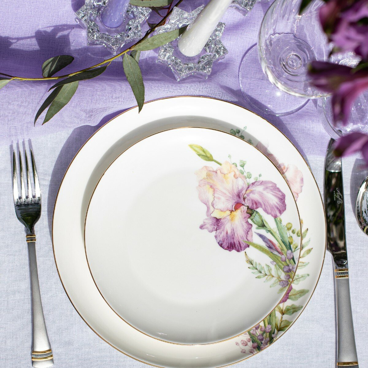 Набор закусочных тарелок "Ирисы" 20 см, 2 шт.