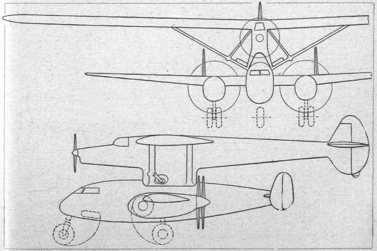  «сбрасываемое крыло» в проекте P.B 29. Верхний компонент оснащен двигателем Gipsy Six. Его основная задача – вернуть верхний компонент на аэродром базирования