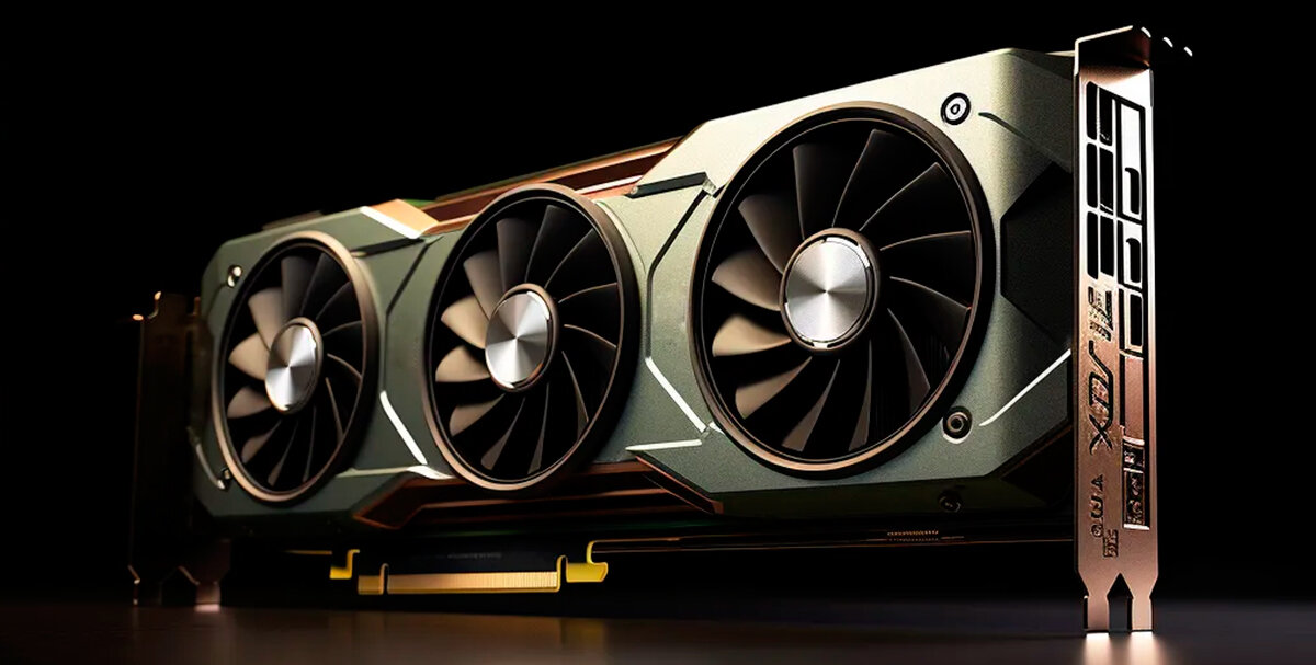 Дизайн видеокарты на три секции вертушек.