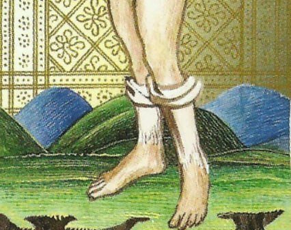 Фрагмент карты "Дурак". Таро Висконти-Сфорца.