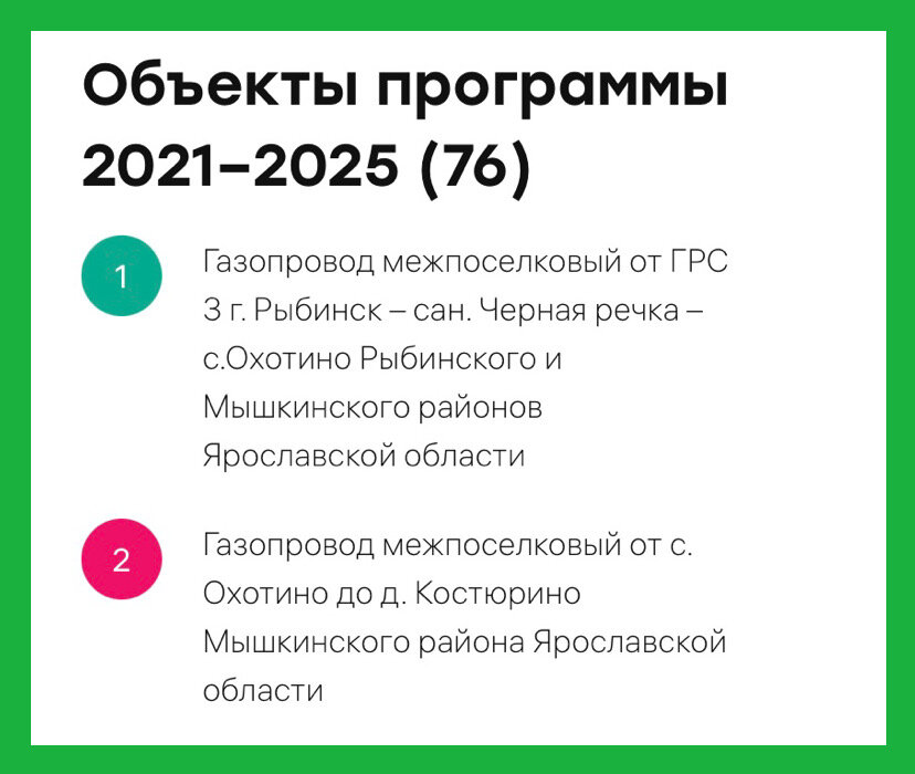 Часть проекта газификации в моей области. 