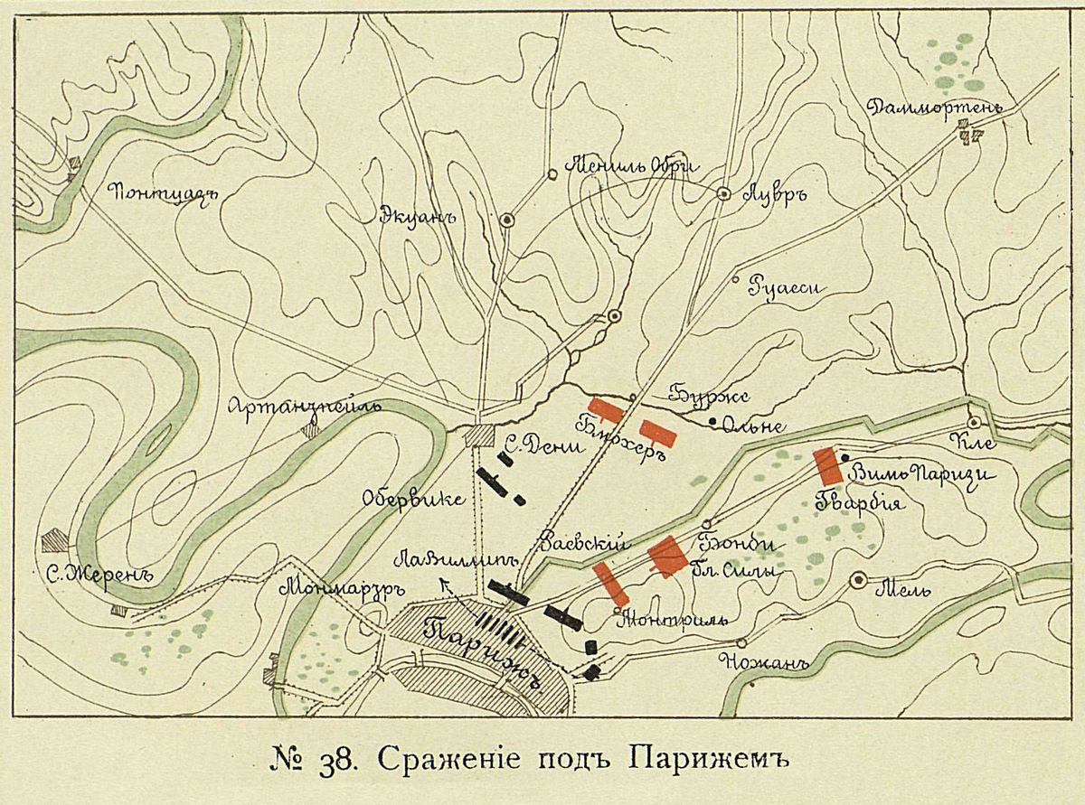 Историческая карта из Атласа карт, планов, схем и маршрутов к Истории Лейб-гвардии Финляндского полка 1806-1906 гг.