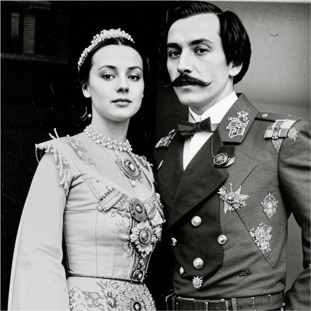 Марья и Андрей Болконские. Сгенерировано нейросетью Fusion Brain от Kandinsky.