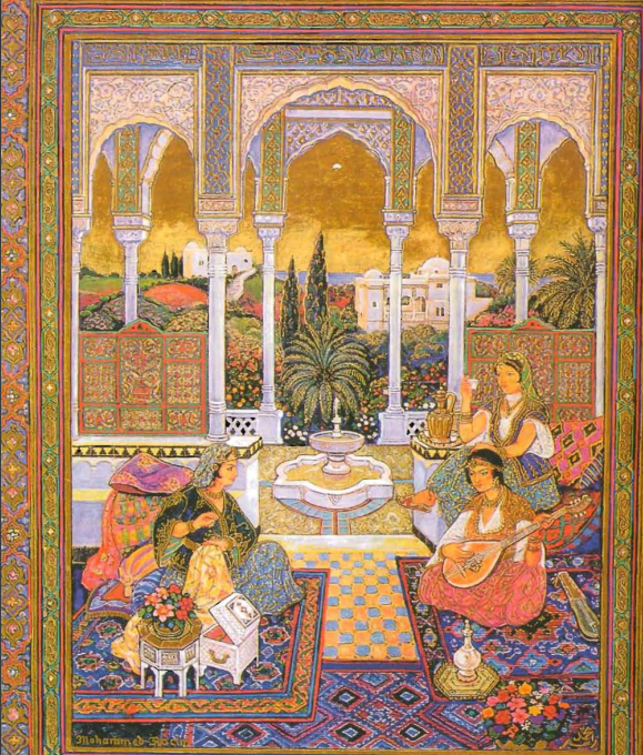 Мухаммад Расим. "Вечер в Алжире" 1892 г. Миниатюра