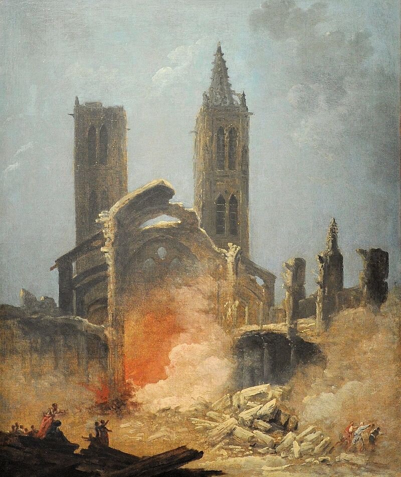 Hubert Robert. _-_Démolition_de_l'église_Saint-Jean-en-Grève_-©Musee de la Ville de Paris, Musee Carnavalet