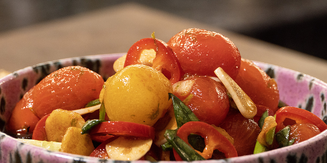 Очень быстрая закуска. Маринованные помидоры черри