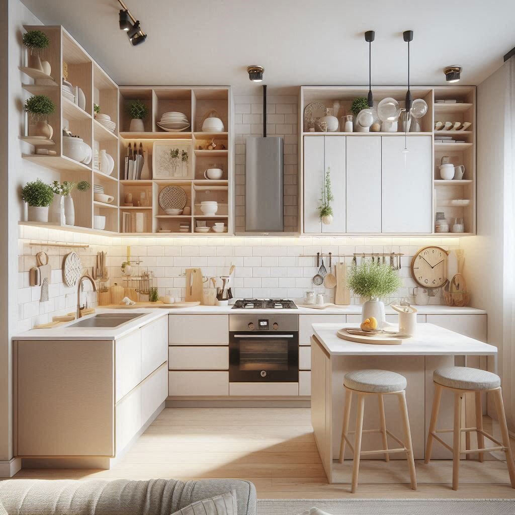 светлый дизайн кухни