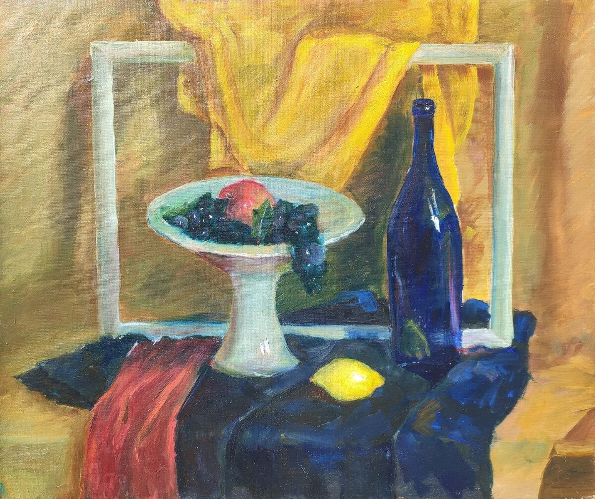 "Свидание в мастерской", 2022, 50х60 см, масло, холст на подрамнике. 96000 ₽