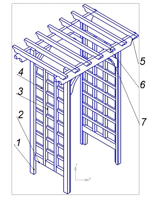 Пергола своими руками чертежи с размерами подетально