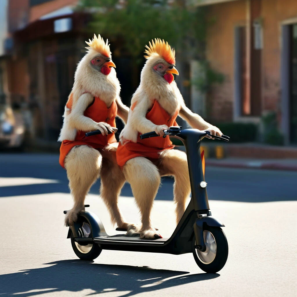 то как обычный житель воспринимает несущихся на самокате по версии нейросети