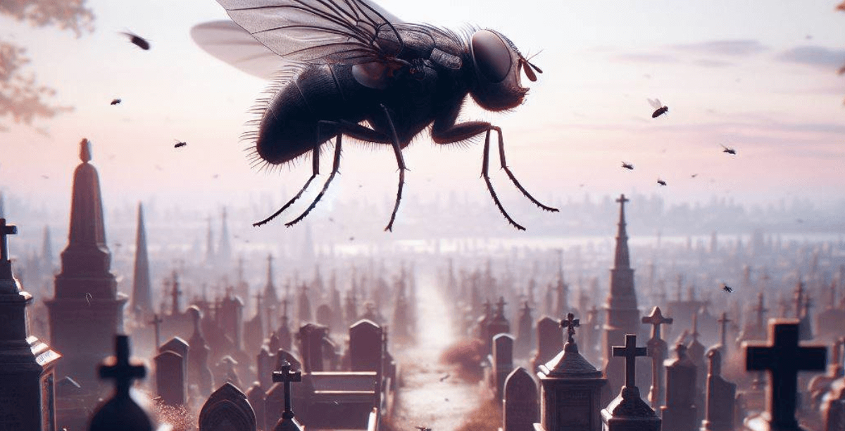    Могильные мухи могут проникать в могилы на глубине до двух метров