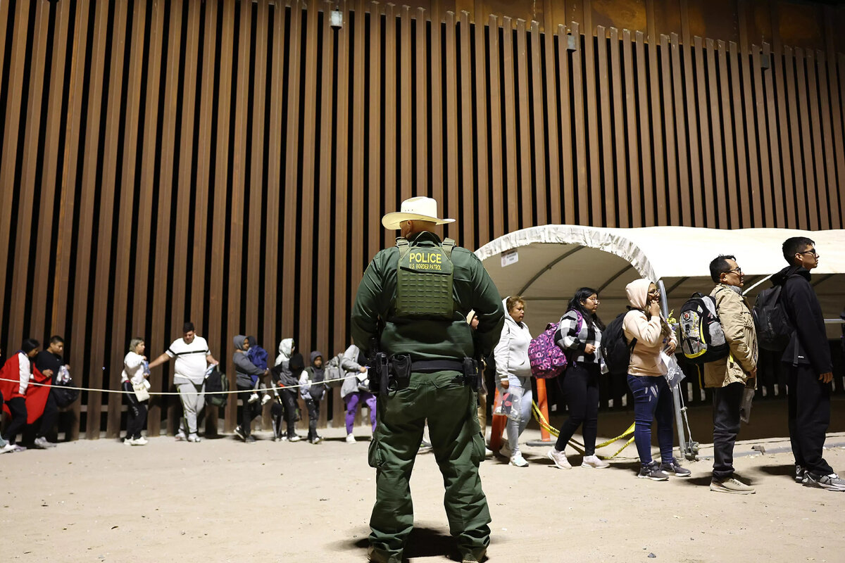 U.S. Border Patrol processes migrants seeking asylum in Yuma, Arizona. Mario Tama/Getty Images 