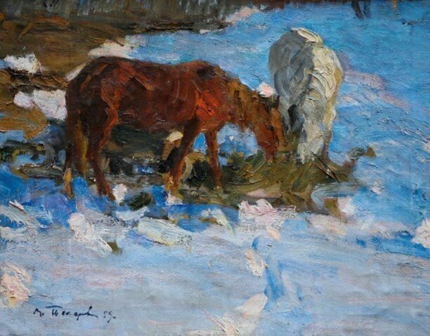Токарев В.Ф. Лошадки 1952г. Из собрания МВЦ"Петербургский художник" 
