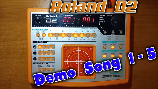 Грувбокс из далёкого 2001 года - Roland D2 ! Слушаем Demo songs 1-2-3-4-5