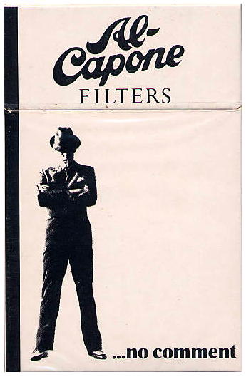 "Al-Capone" Filters. Италия, 1980-е годы. 20 штук с фильтром в боксе и в целлофане. Производитель: "Burger Söhne", Германия. Владелец торговой марки: "Al Capone Inc.".