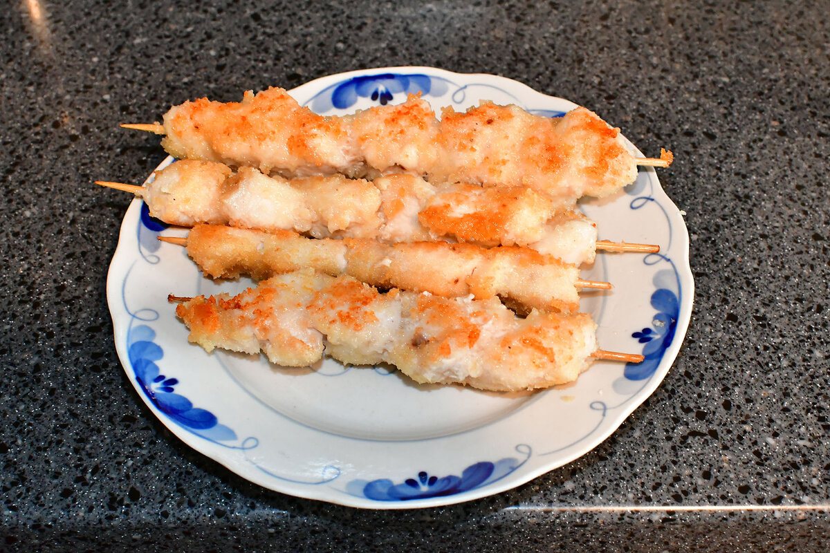 Шашлык из курицы на сковороде