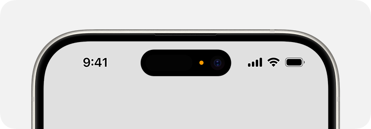 Оранжевый кружок – индикатор использования микрофона на iPhone.