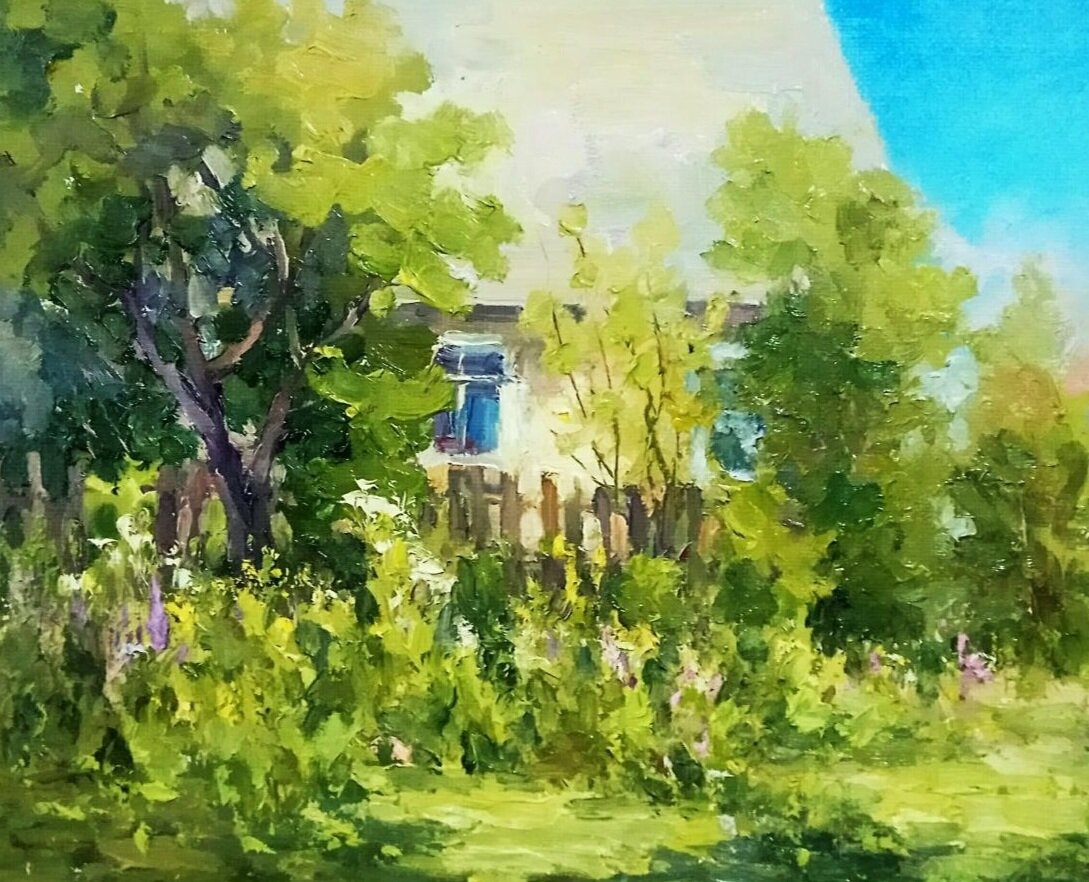 Теплый летний день. 30 х 40 см.  Масло. 2021г