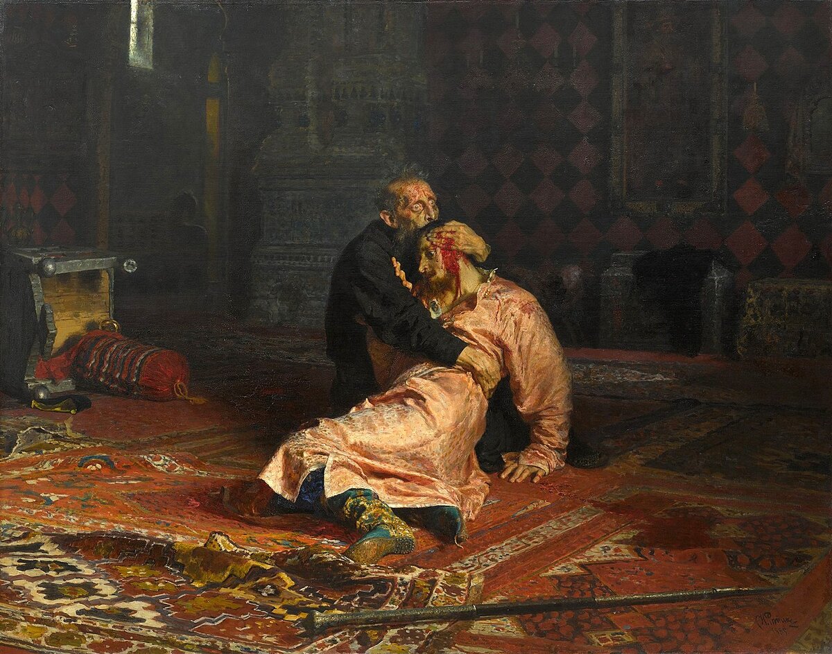 «Иван Грозный и сын его Иван 16 ноября 1581 года», И. Репин, 1883-1885. 