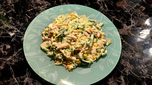 Салат с копченой курицей и кукурузой 🍲🌽😋 Вкусные и простые рецепты на скорую руку