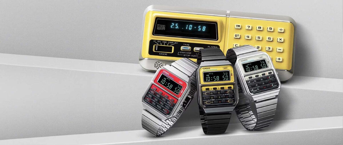 Еще в 1976 году компания Casio представила CQ-1, инновационный комбинированный калькулятор с функцией часов.