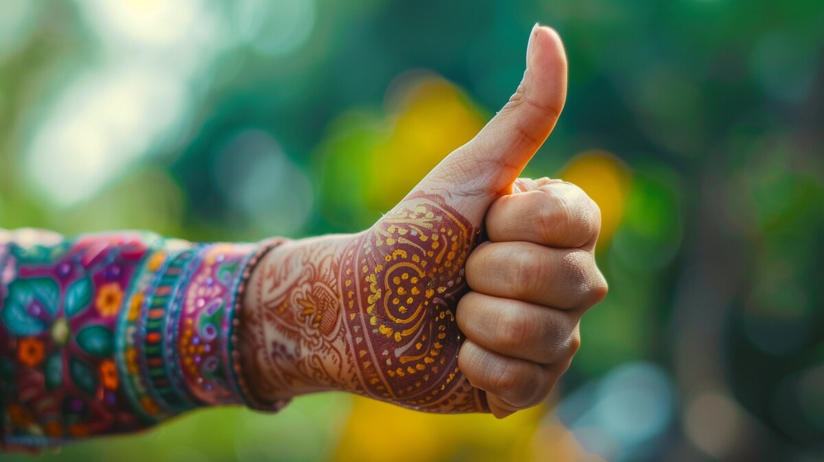 Длинный большой палец указывает на лидерские качества, уверенность и сильную волю.